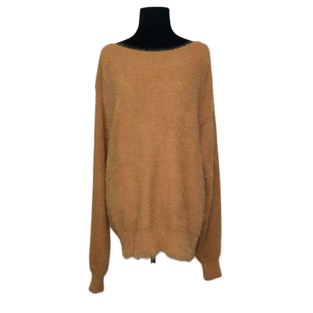 Callahan brown camel long sleeves fuzzy sweater size M